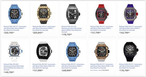 richard mille watches price list